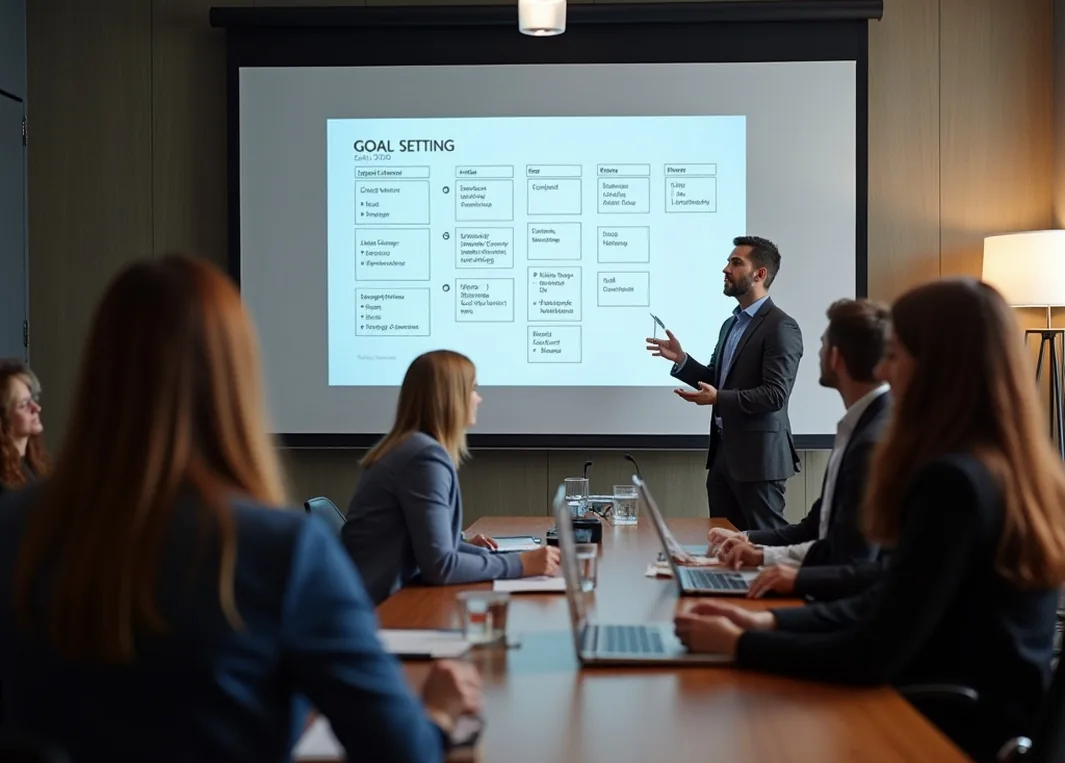 Goal setting workshop in conference room
